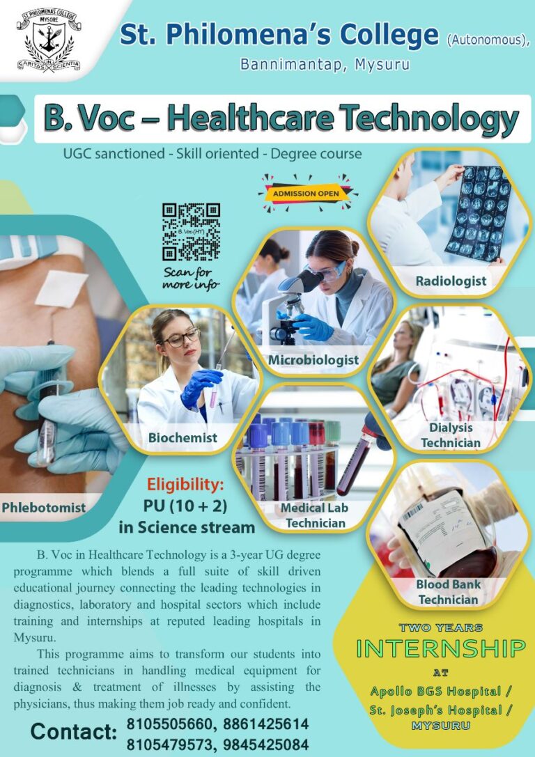 B.Voc Healthcare Technology - St Philos College Autonomous Mysuru