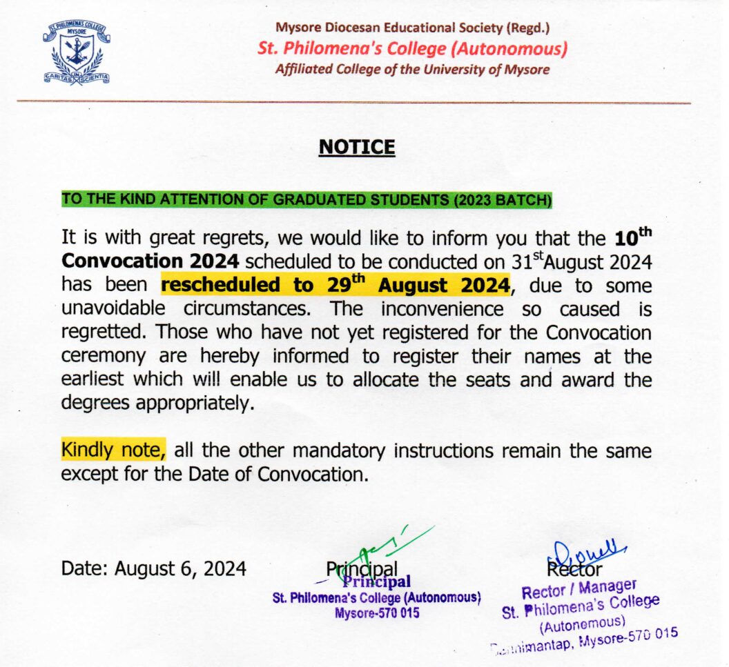 Notice-10th Convocation Rescheduled680