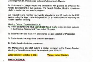 Notice (Parents) – Parent-Teachers Meet Oct 5 2024