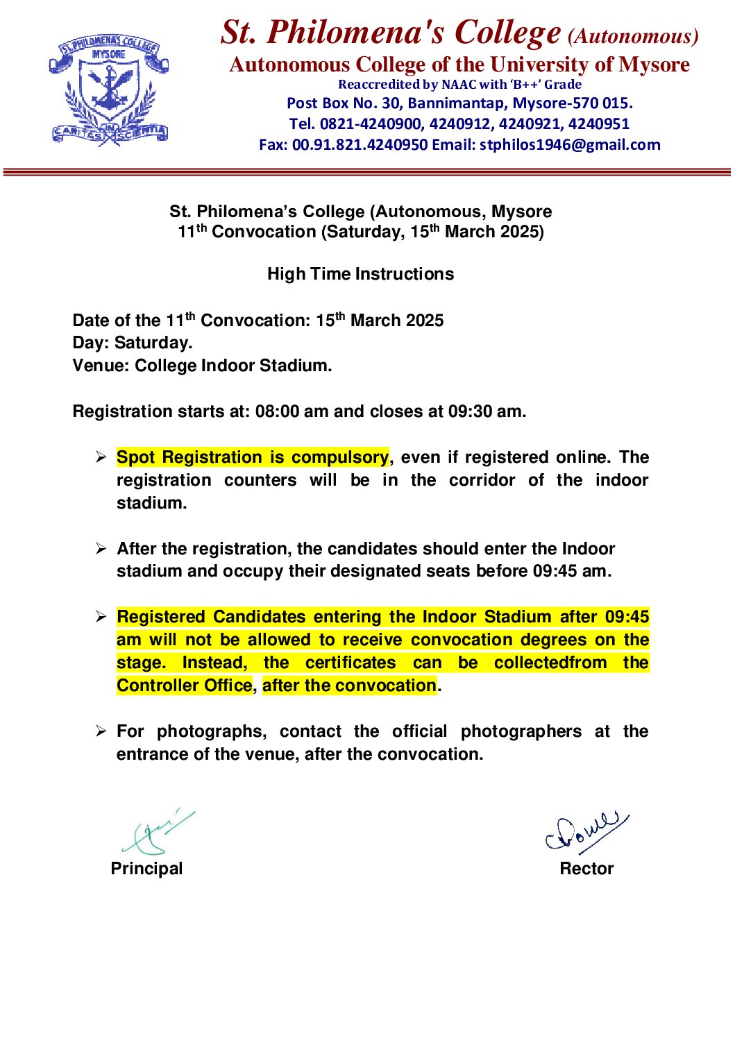 Final Notice to Students