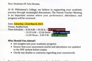 Notice (Students) – Parent-Teacher Meeting March 22 2025