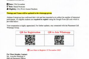 Placement – Akshara Enterprise – Campus Recruitment date (1)
